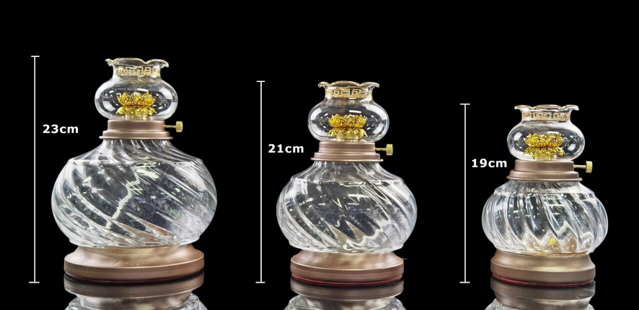 Đèn dầu lưu ly - đèn dầu cát tường