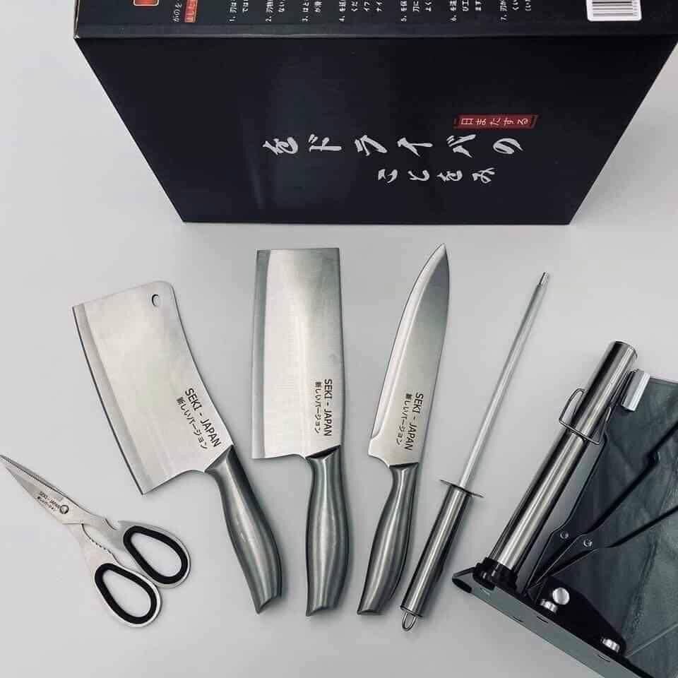 Bộ dao nhật inox 6 món hàng chuẩn khắc chữ hàng cao cấp
