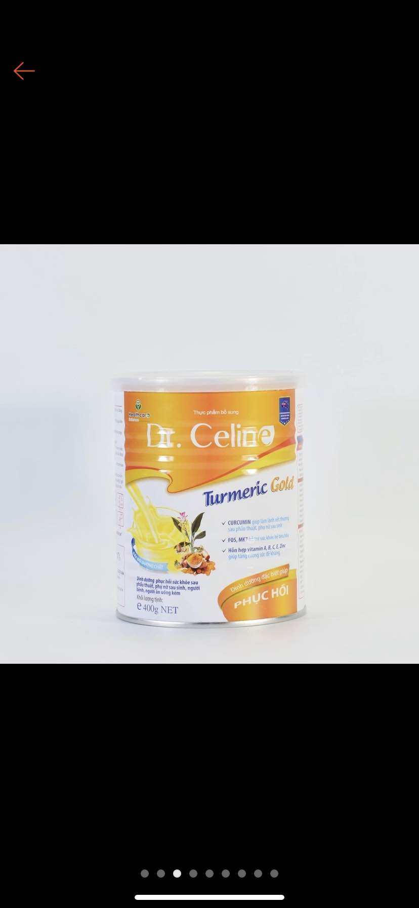 Sữa nghệ Dr Celine Turmeric Gold phục hồi sức khỏe 400g- Mua 1 lớn sữa tặng 1 hộp khẩu trang KF94 30