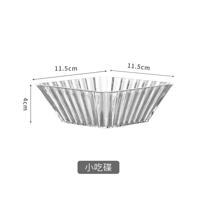 Đĩa nhựa acrylic đĩa vuông gia dụng đĩa nhỏ ktv đĩa ăn nhẹ đĩa ăn vặt quán bar đĩa đựng đồ ăn vặt thương mại đĩa gia vị chấm