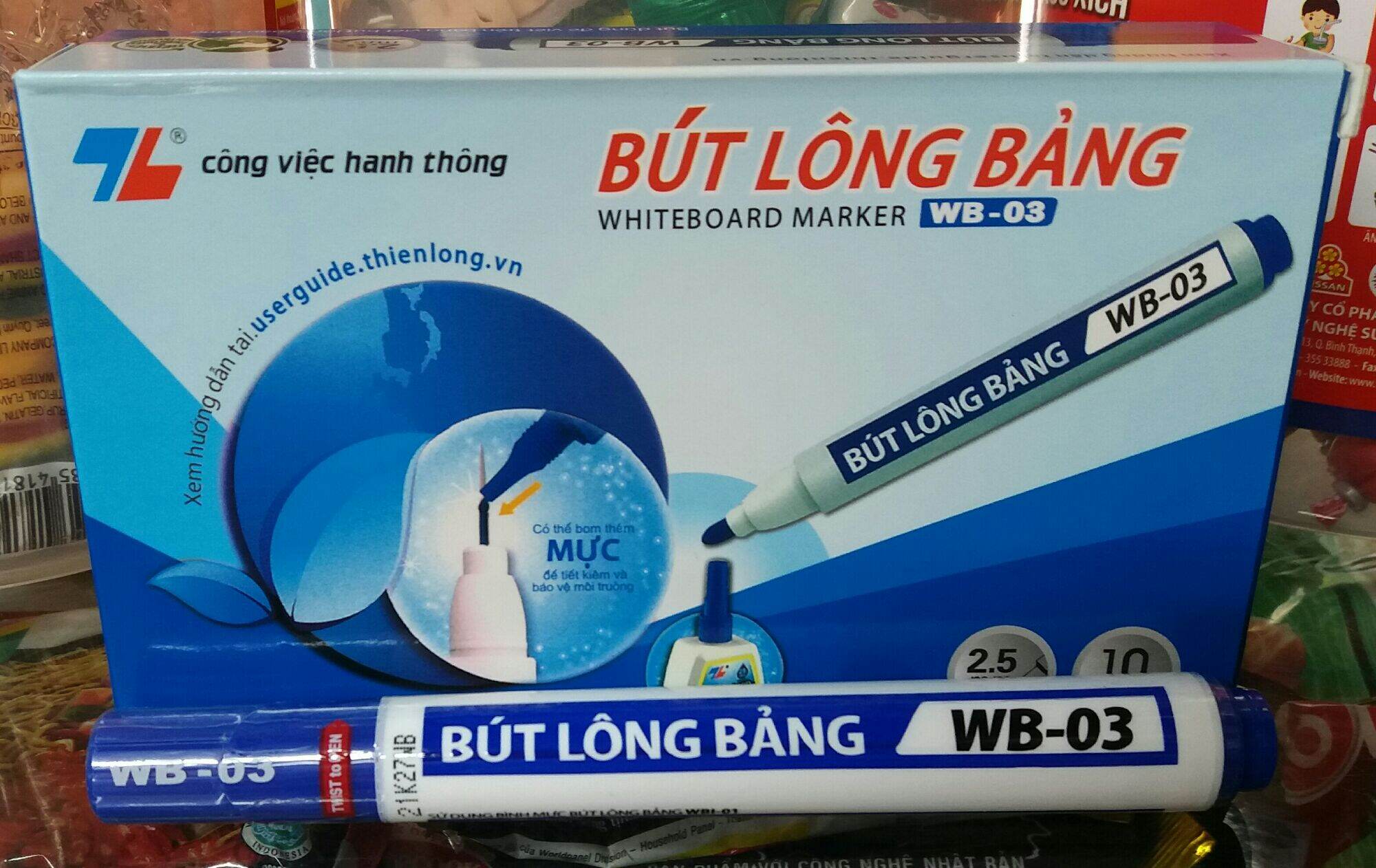 Hộp 10 cây bút lông bảng Thiên Long WB-03