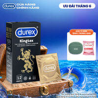 Bao cao su Durex Kingtex ôm sát, bôi trơn, size 49mm, hộp 12 bao