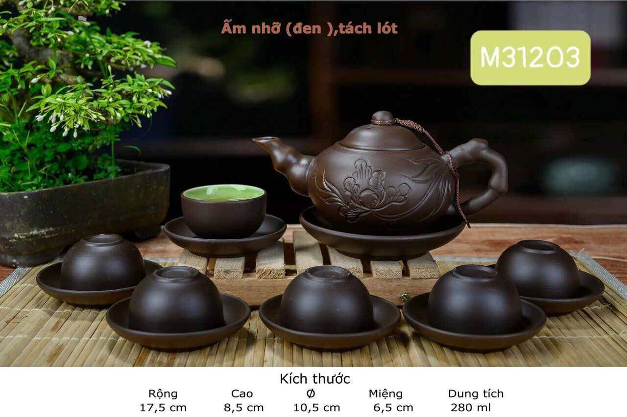 Bộ ấm trà Tử sa. Gốm sứ Bát Tràng