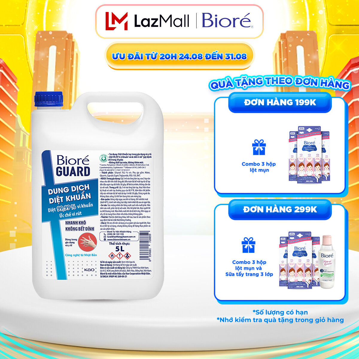 Dung dịch diệt khuẩn bioré guard 5l