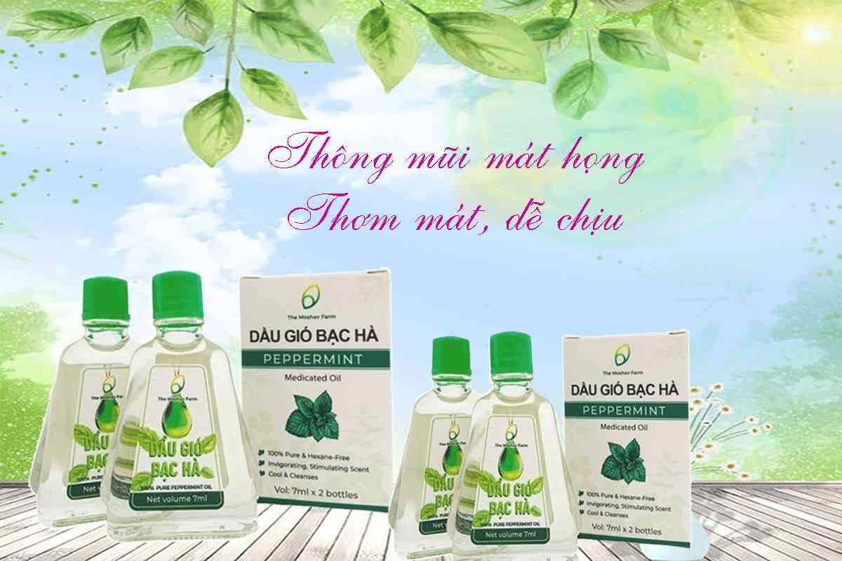 Dầu gió bạc hà The Moshav Farm ( 1 hộp 2 chai )