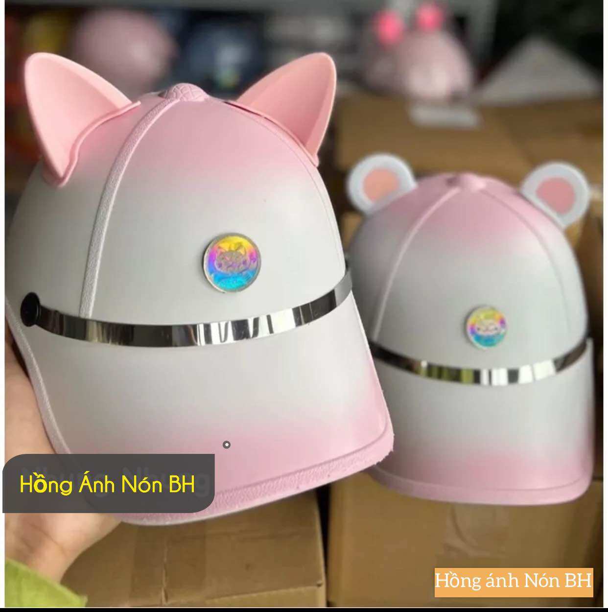 Mũ bảo hiểm kết loang 2 màu cao cấp ( hình shop chụp)