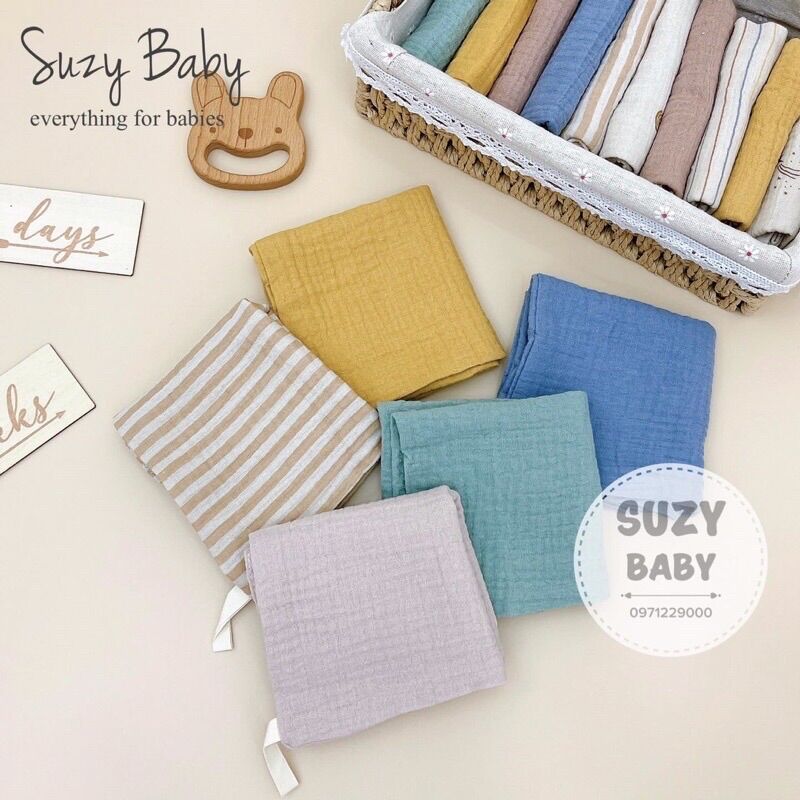 Set 5 khăn xô 4 lớp organic cho bé