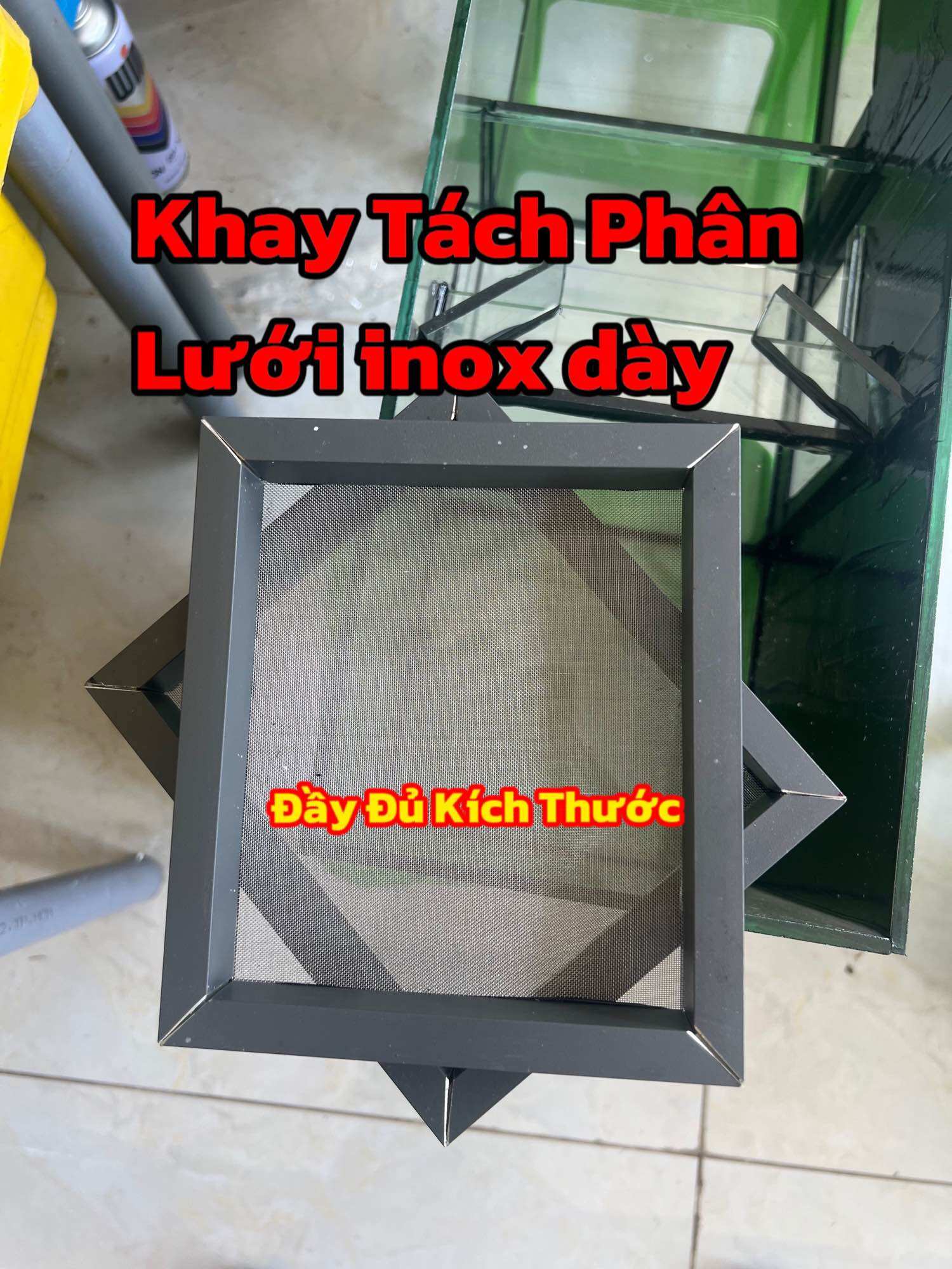 Khay Tách Phân Hồ Cá Đầy Đủ Kích Thước - Lưới inox dày