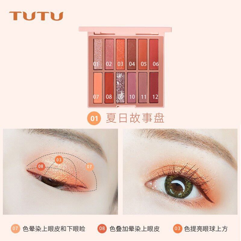 Phấn Mắt 12 Ô TuTu Sakura Flowers Eyeshadow 401 - 403 | Vinie.minisize
