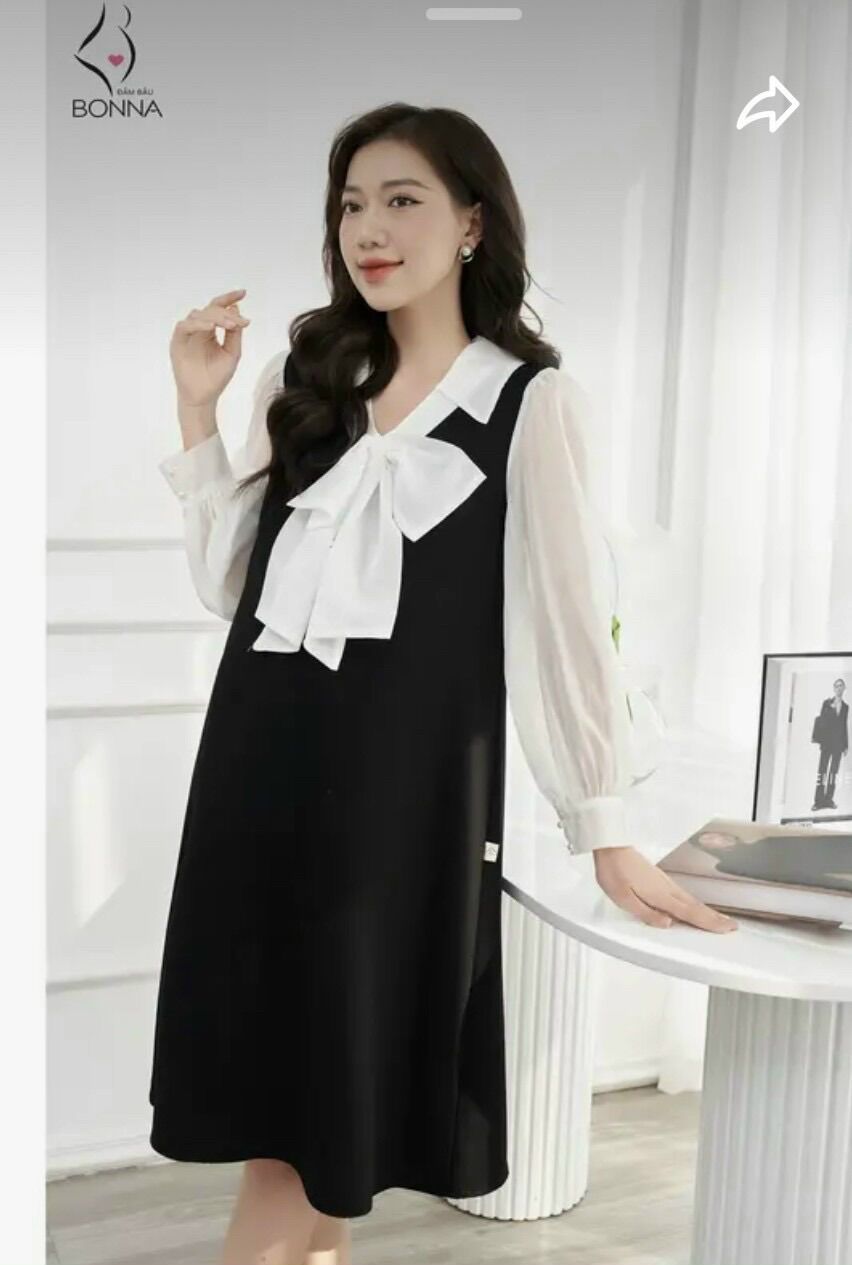 Đầm bầu dài tay công sở thời trang