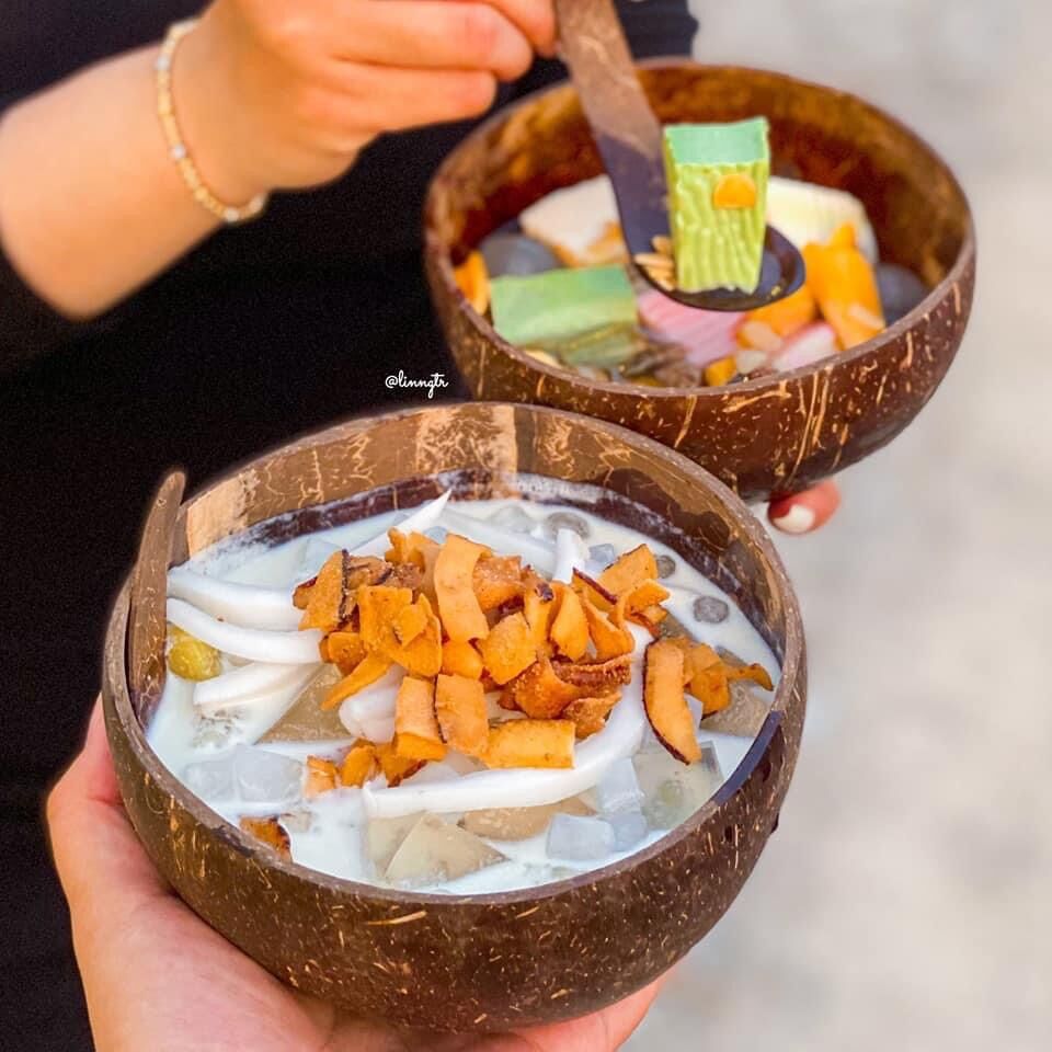[COMBO] BÁT GÁO DỪA + MUỖNG GỖ DỪA