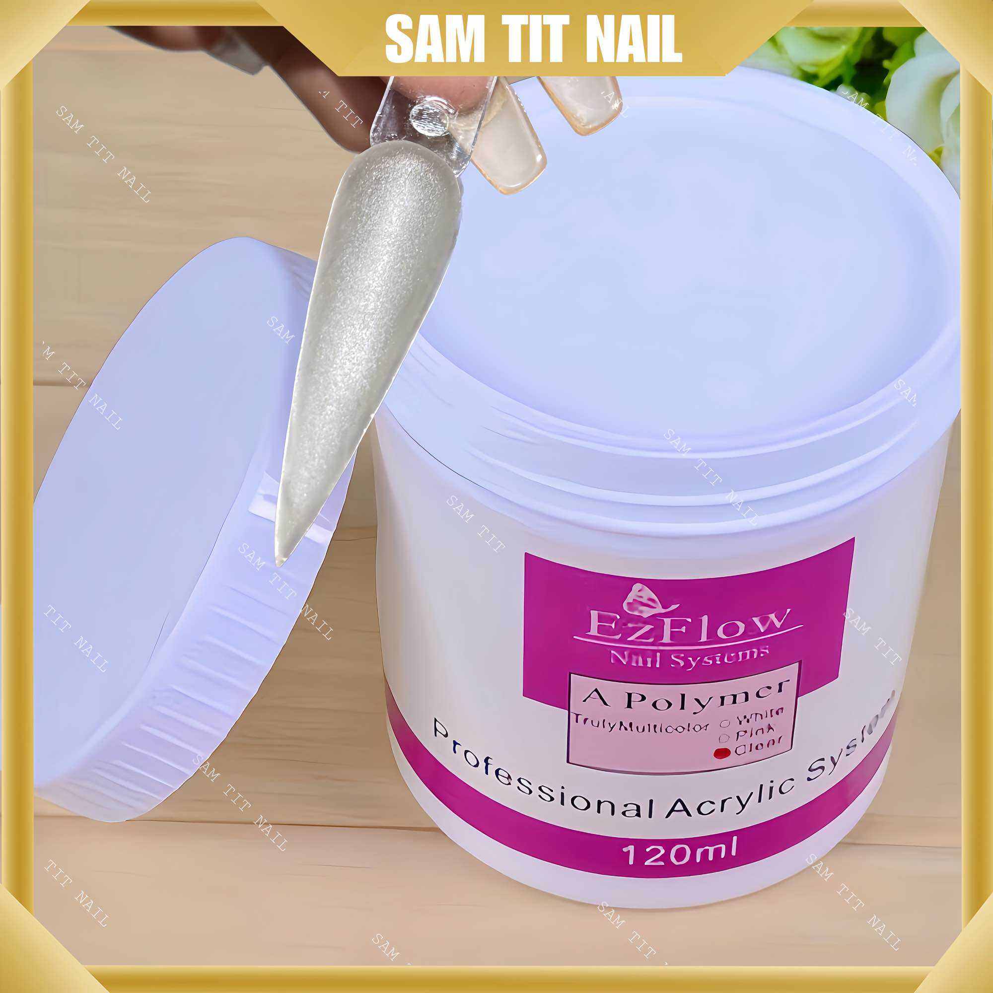 Bột clear đắp móng Ezflow 3trong1 (đắp bột, bột nhúng, đính đá)