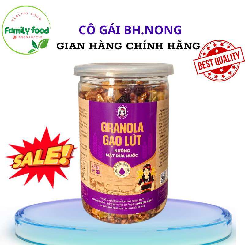 Granola Gạo Lứt BH.NONG tạo ngọt bằng mật dừa nước healthy, giảm cân