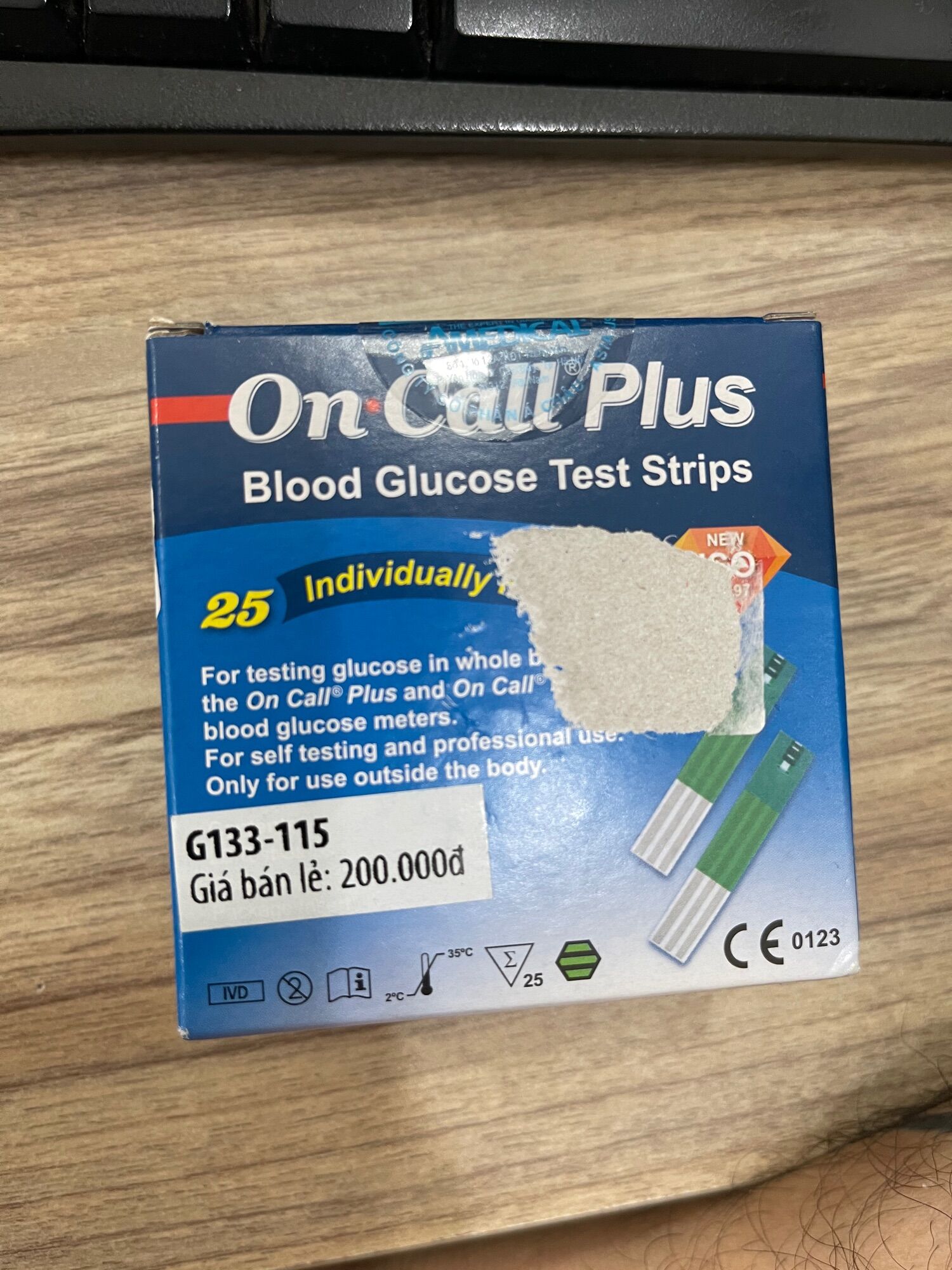 Que thử đường huyết on call plus hộp 25 que