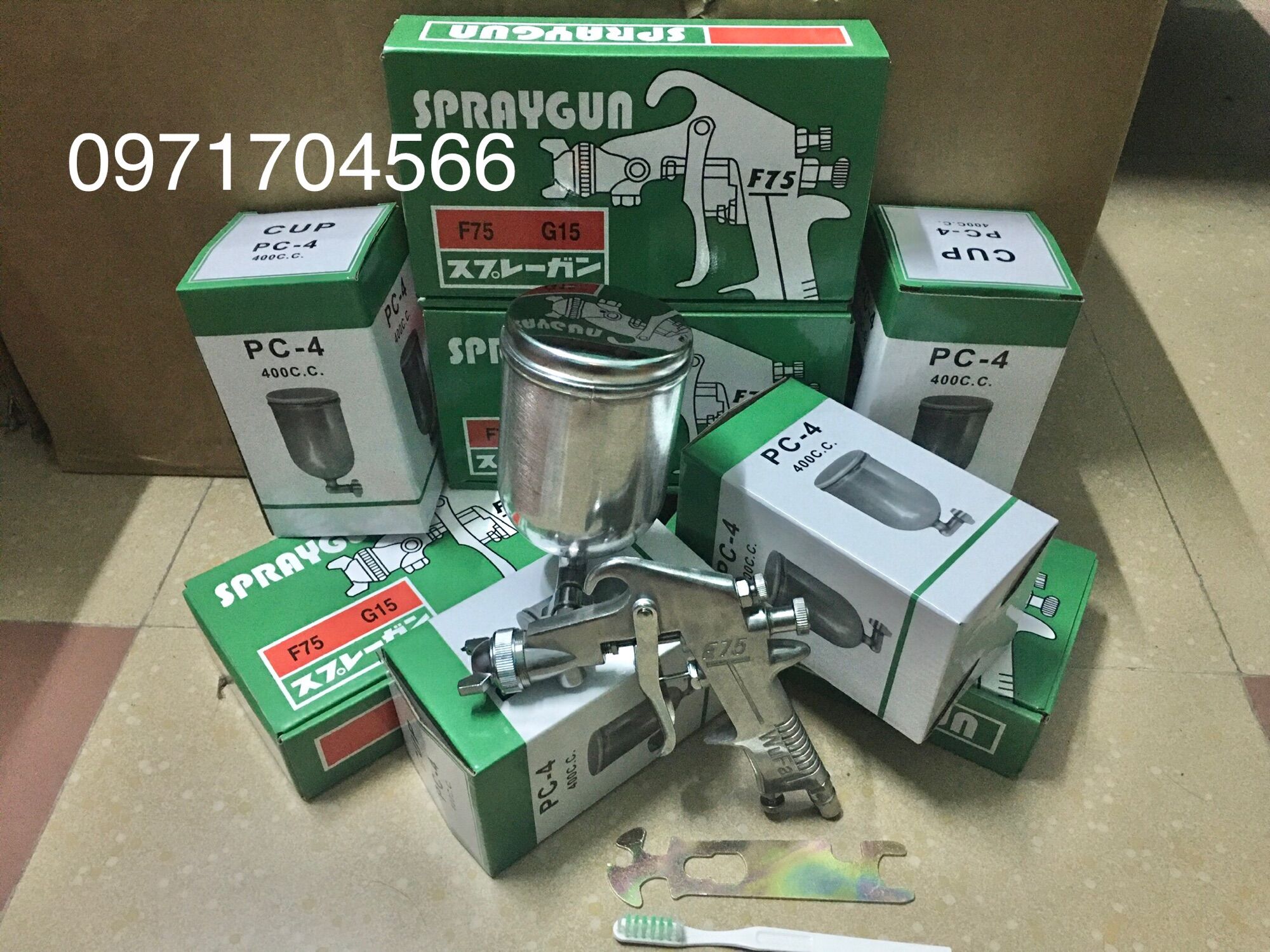 Phun sơn hơi f75 wufa béc 1.3mm