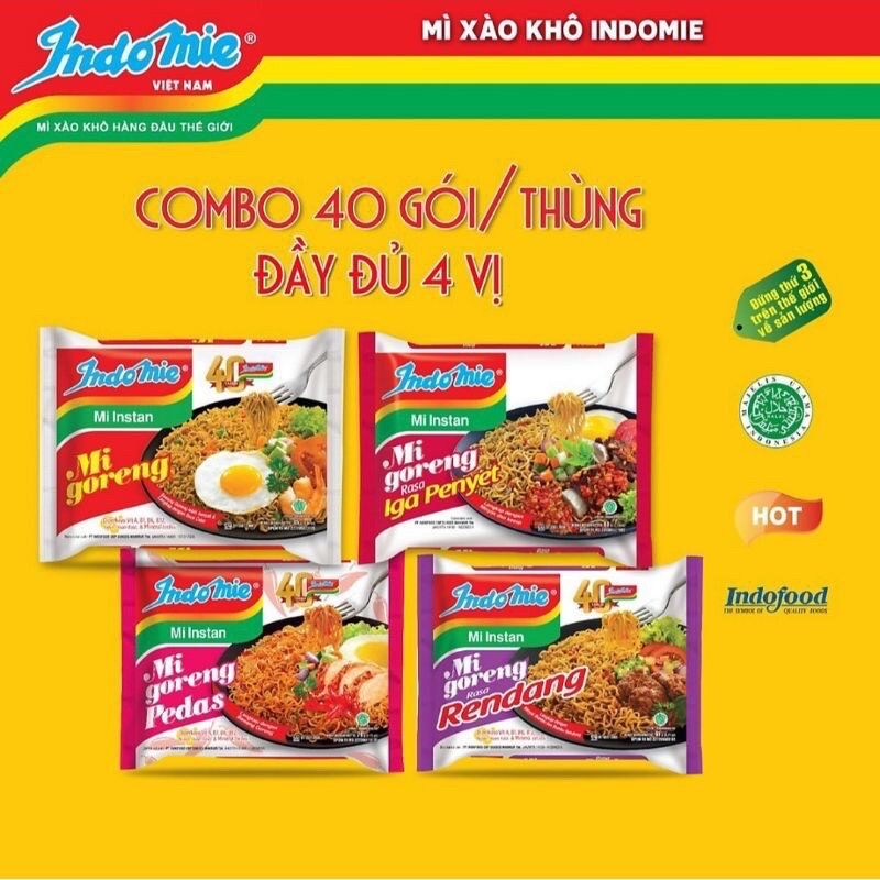 Mì trộn indomie trộn 4 vị