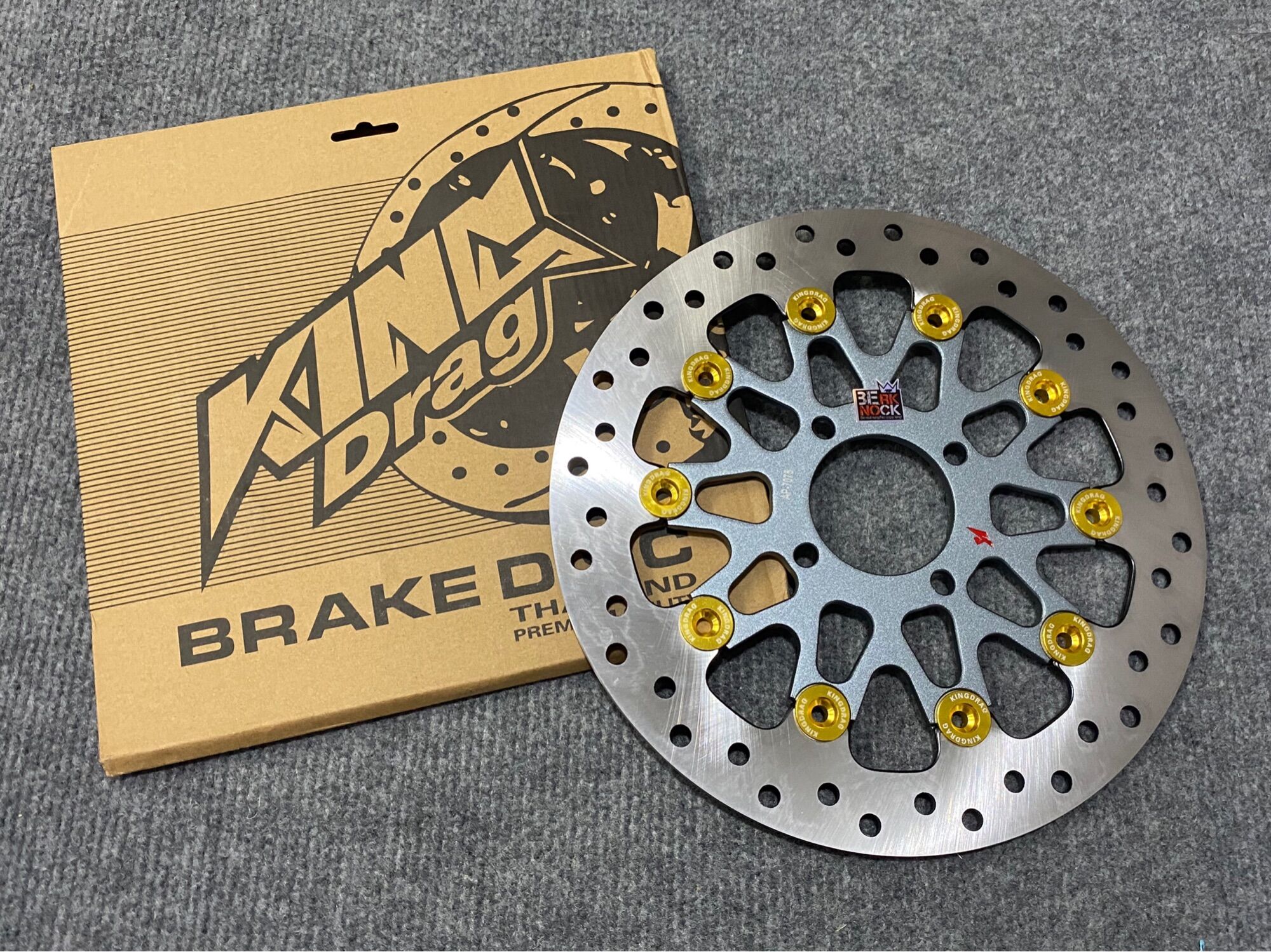 Đĩa thắng trước kingdrag màu xám 267mm 4 lỗ gắn xe honda yamaha