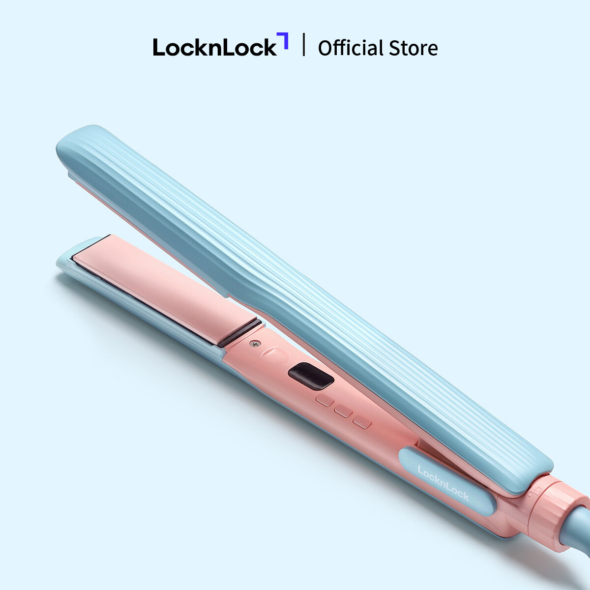 Máy duỗi tóc ion âm LocknLock Hair straightener Màu xanh dương ENA222BLU 5 mức nhiệt