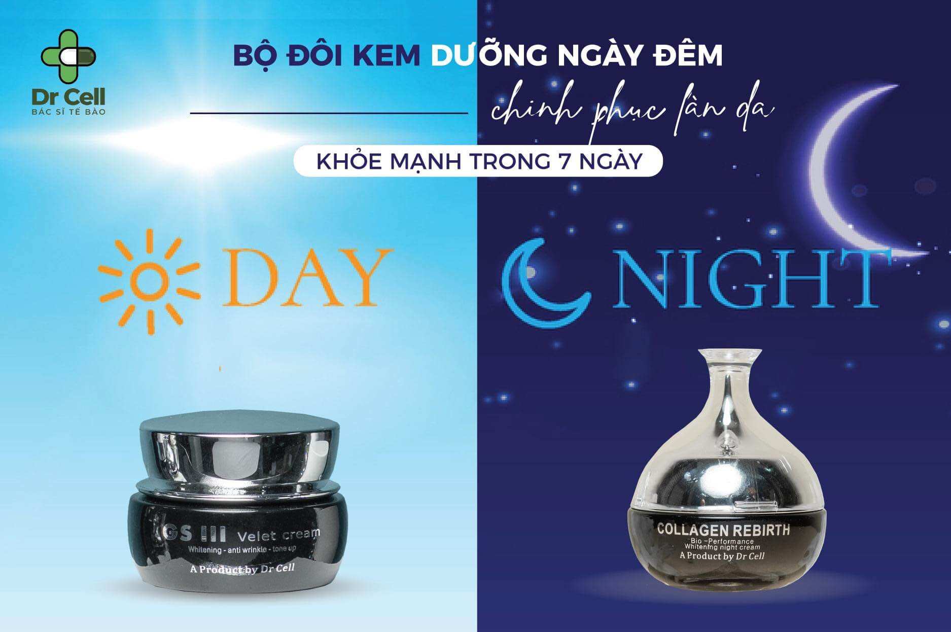 Bộ đôi kem dưỡng ẩm chống nắng ban ngày và kem dưỡng tái tạo ban đêm