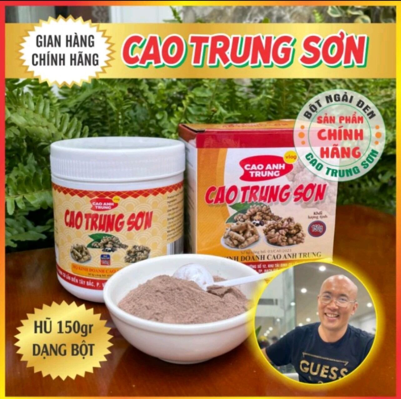 Hũ 150 g Bột Ngải Đen chống độc Cao Trung Sơn chính hãng