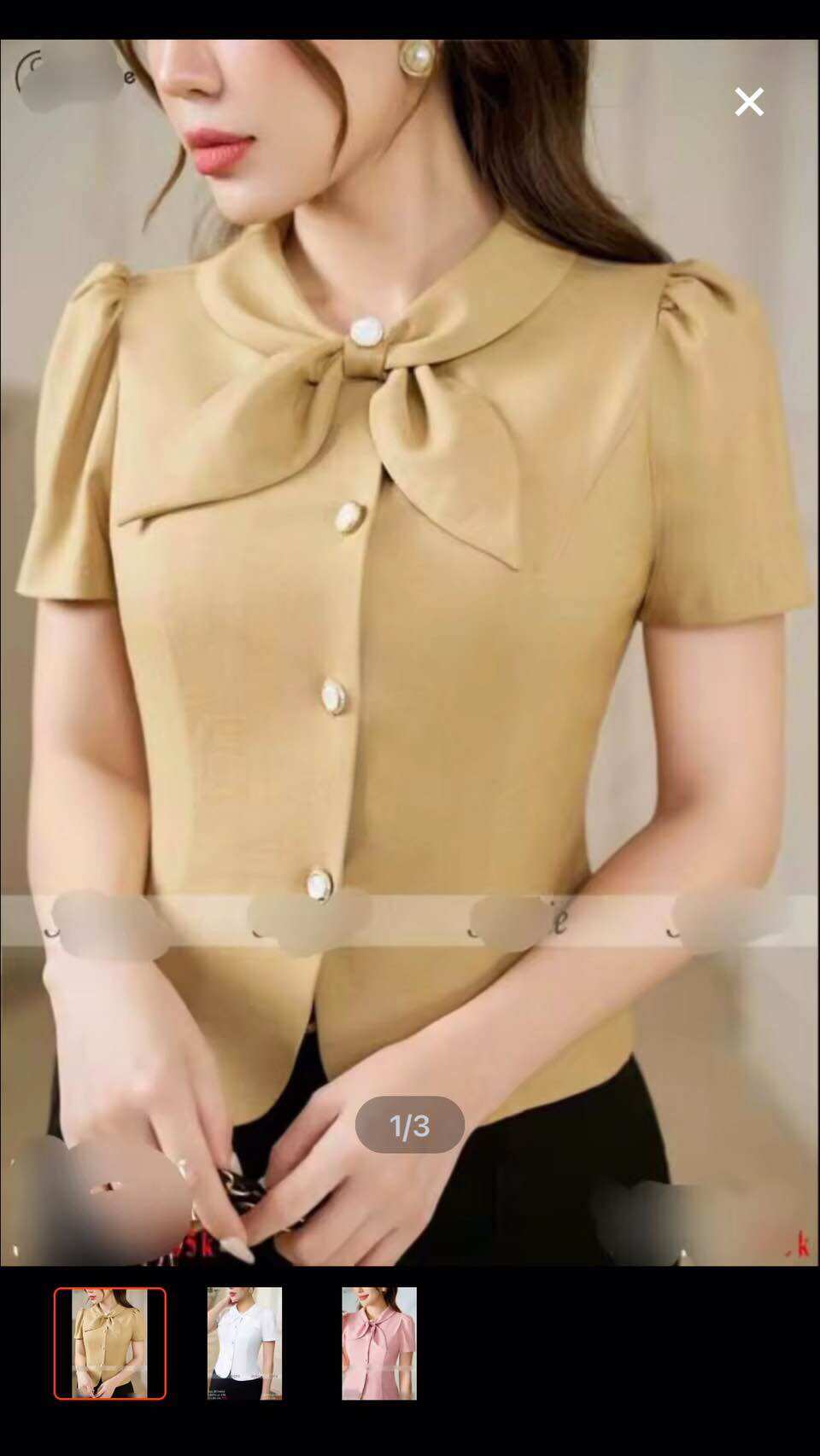 Áo công sở cổ nơ full size 730