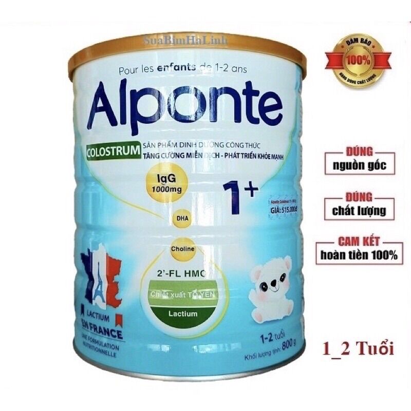 Sữa bột alponte colostrum số 0, 1, 2 800g