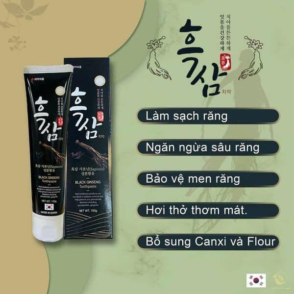 Kem đánh răng hắc sâm hàn quốc 150ml