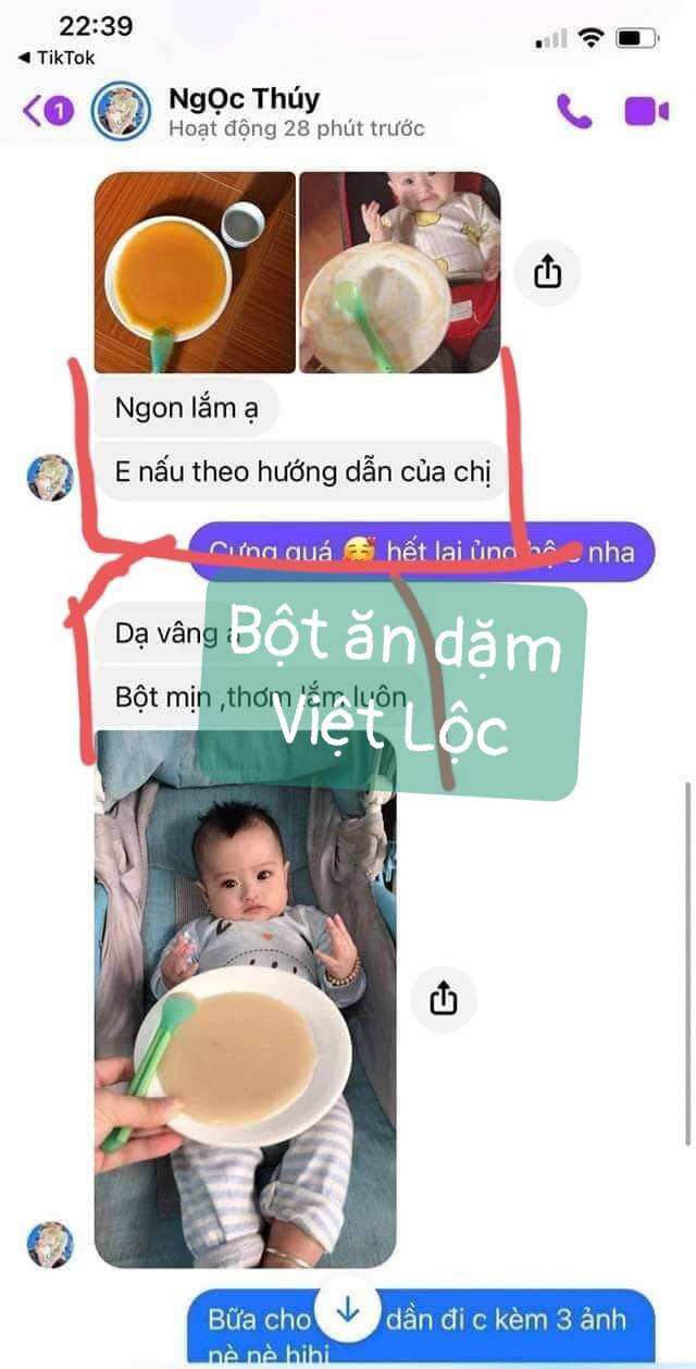 Bột ăn dặm Việt Lộc ( loại dành cho bé 4m-11m)