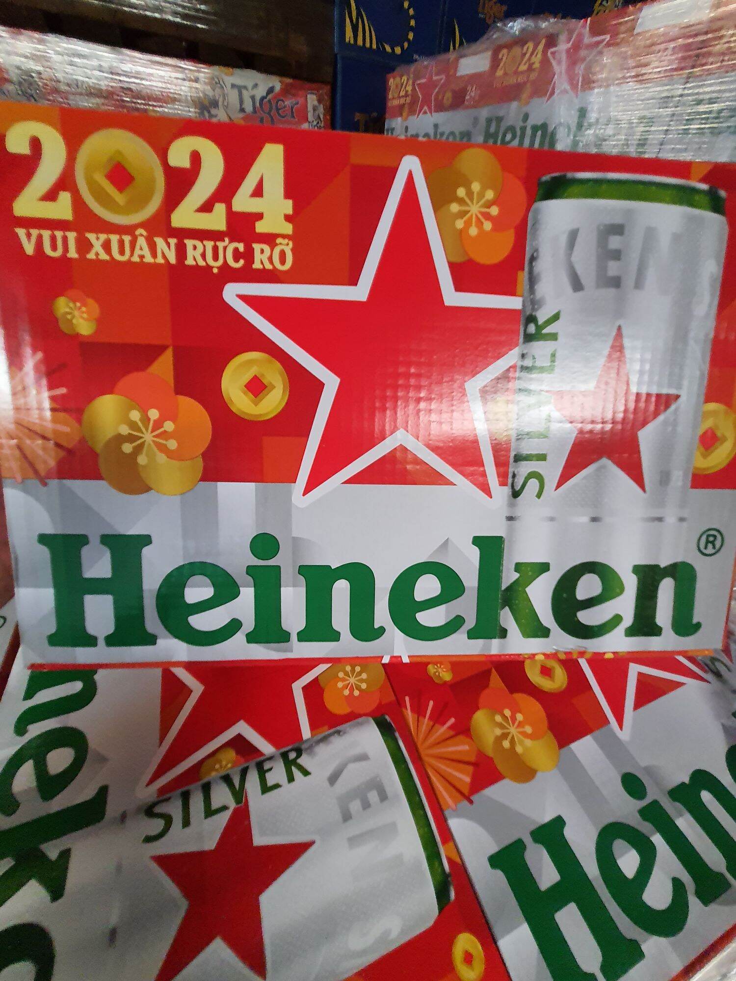 Thùng 24 lon bia heineken bạc x 330ml