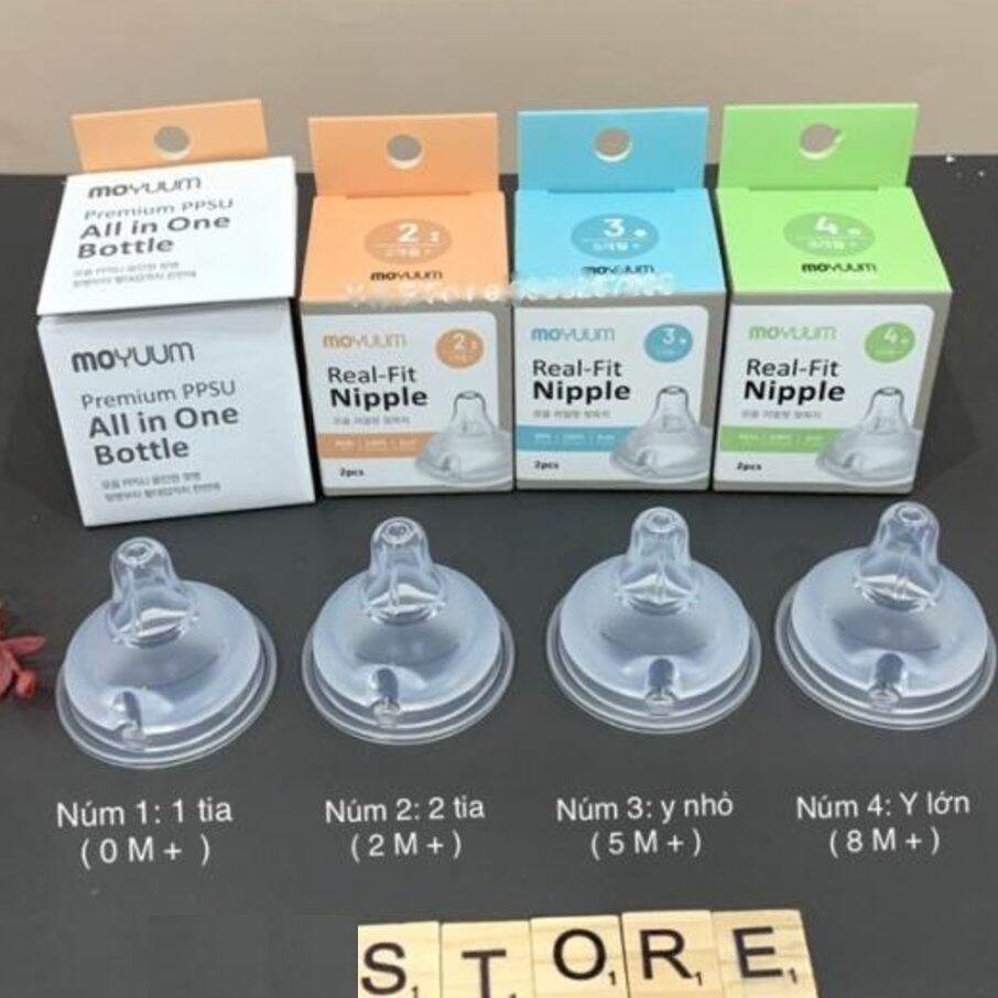 [lẻ 1 cái ] Núm ti moyuum số 4 chính hãng