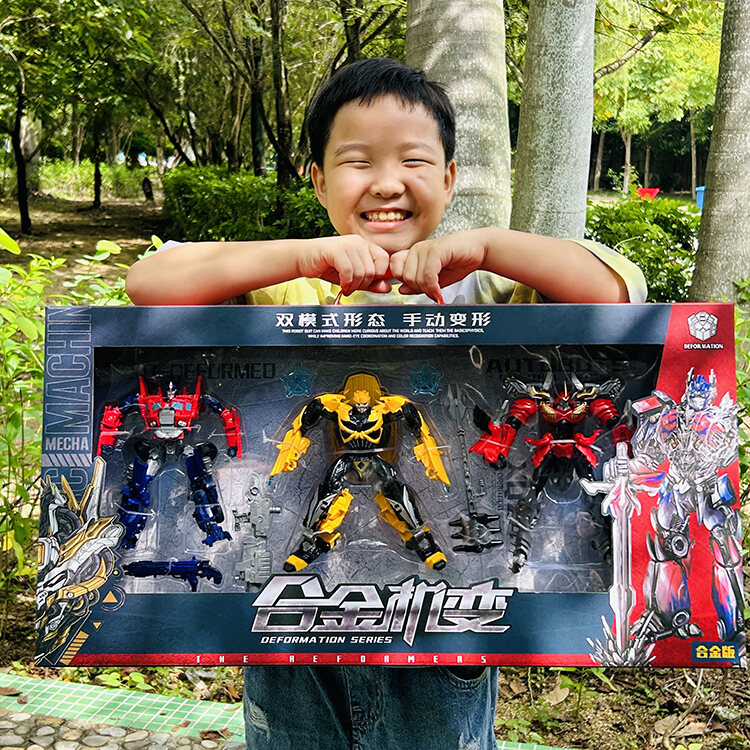 Đồ Chơi Biến Hình Hộp Quà Cỡ Siêu Lớn Mô Hình Làm Thủ Công Ô Tô Bé Trai Trẻ Em King Kong Ong Vàng Optimus Robot Đá Đức