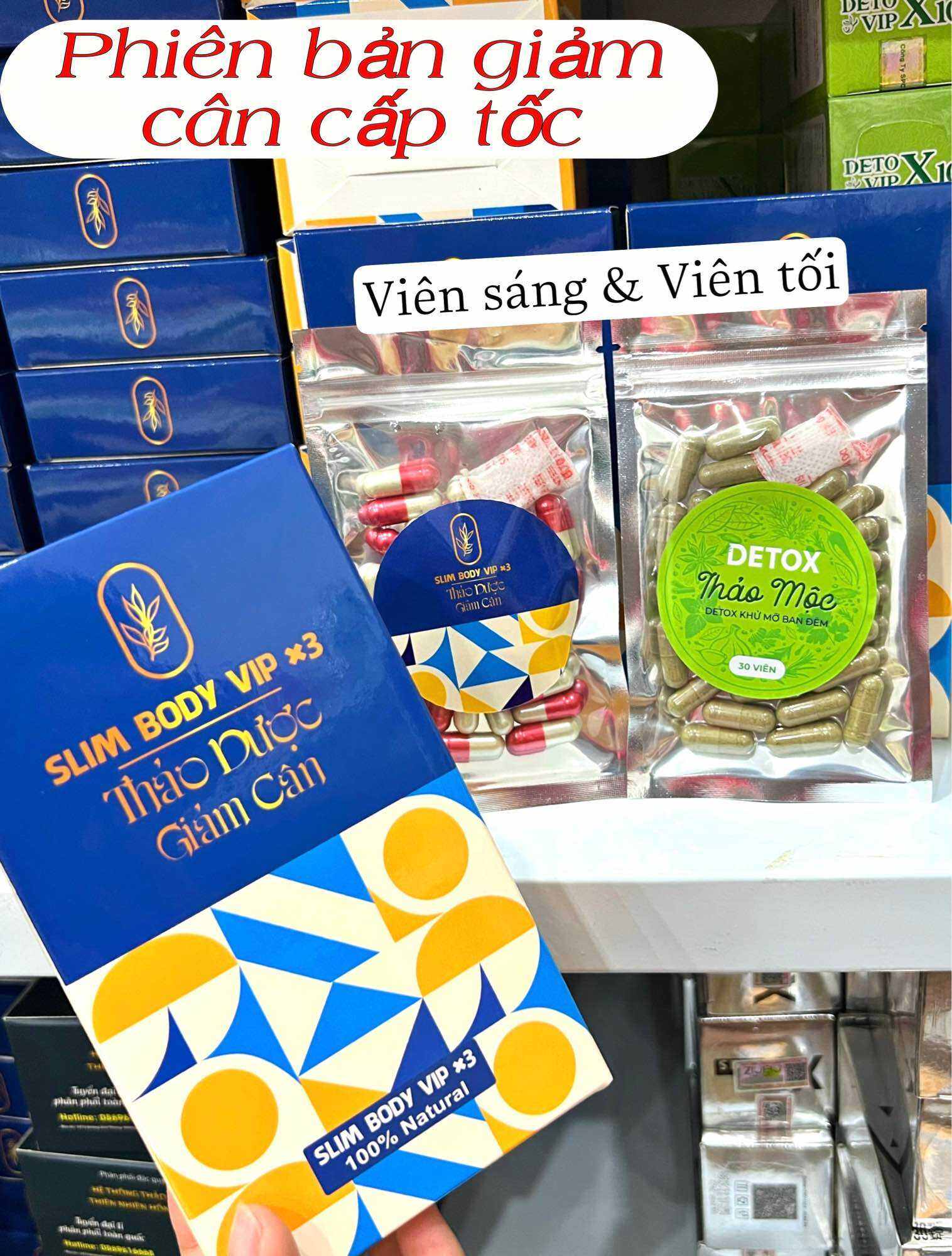 Giảm cân Slim Vip Body X3 Thái Lan tặng kèm detox siêu mạnh