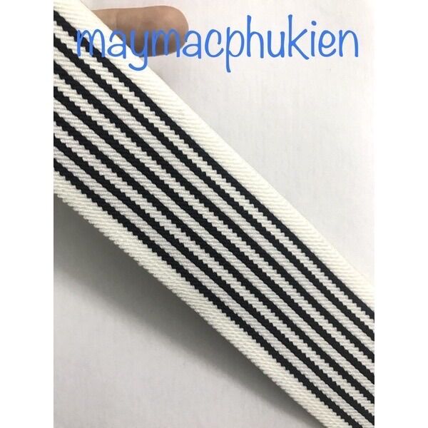Thun sọc đen trắng loại dày tốt 4cm, may quần thể thao, thời trang