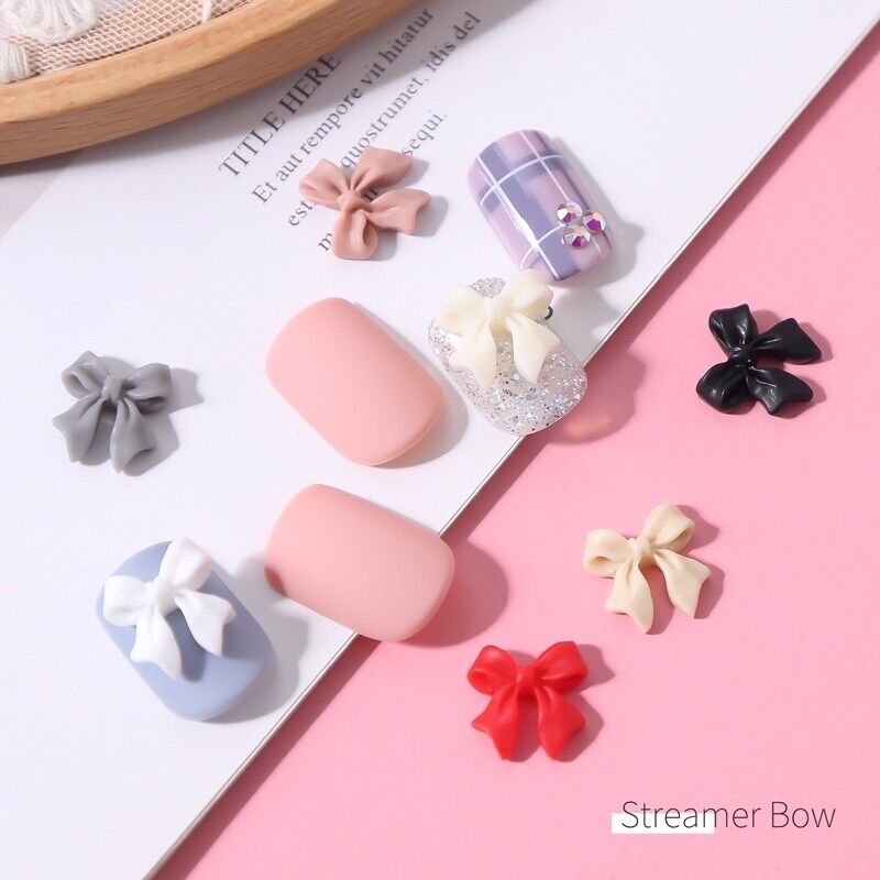 Charm Nơ gắn móng tay,Phụ kiện trang trí móng tayu