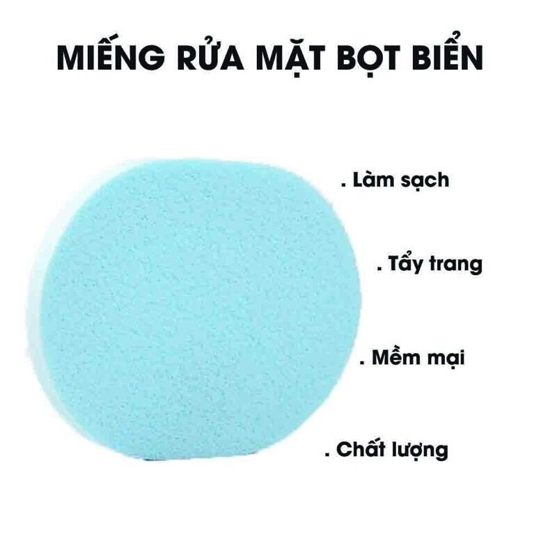 Miếng bọt biển rửa mặt/ tẩy trang cá nhân màu hồng