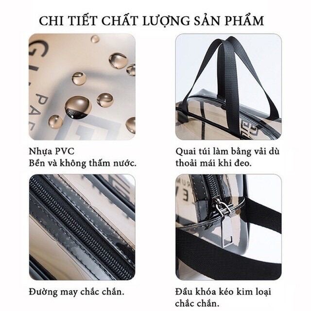 Bộ 3 Túi Đựng Đồ Cá Nhân Đồ Du Lịch Trong Suốt