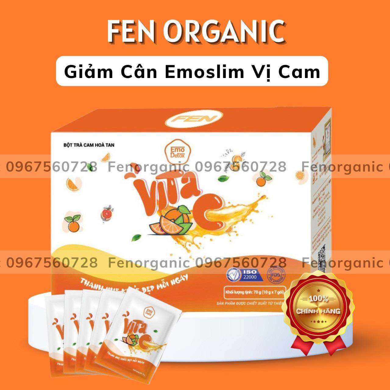 Giảm Cân Emoslim Vị Sủi Cam Vitamin C Siêu Dễ Uống/ Giảm Cân An Toàn - Hiệu Quả Sau 7 Ngày