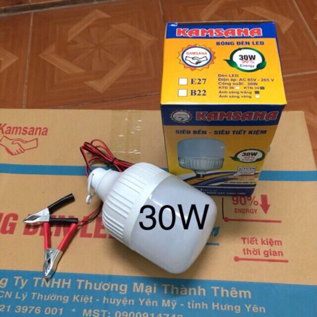 Bóng đèn Led kẹp bình ắcquy 12V/30W siêu sáng- Bảo Hành 24 tháng