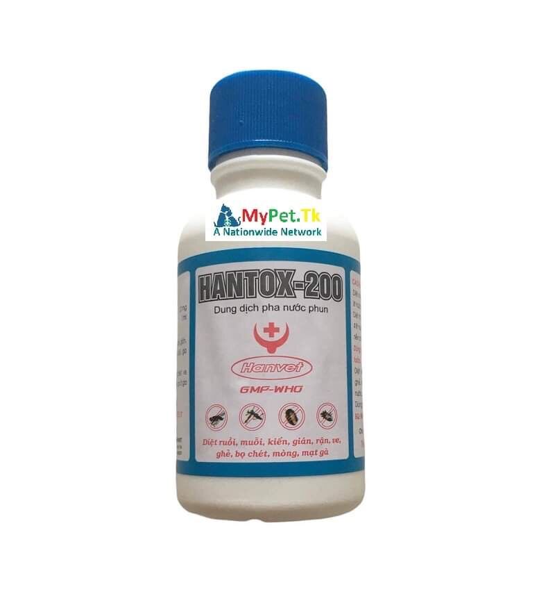 Thuốc Diệt Ruồi Muỗi Kiến Gián Rận Ve Ghẻ Bọ Chét Mòng Mạt Gà Hantox 200 100ml