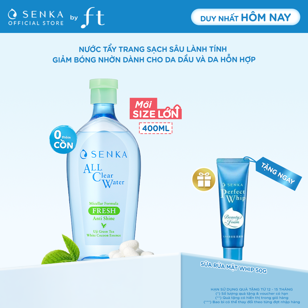 [GIFT] Nước tẩy trang micellar giảm bóng nhờn SENKA A.L.L CLEAR WATER FRESH 230ML
