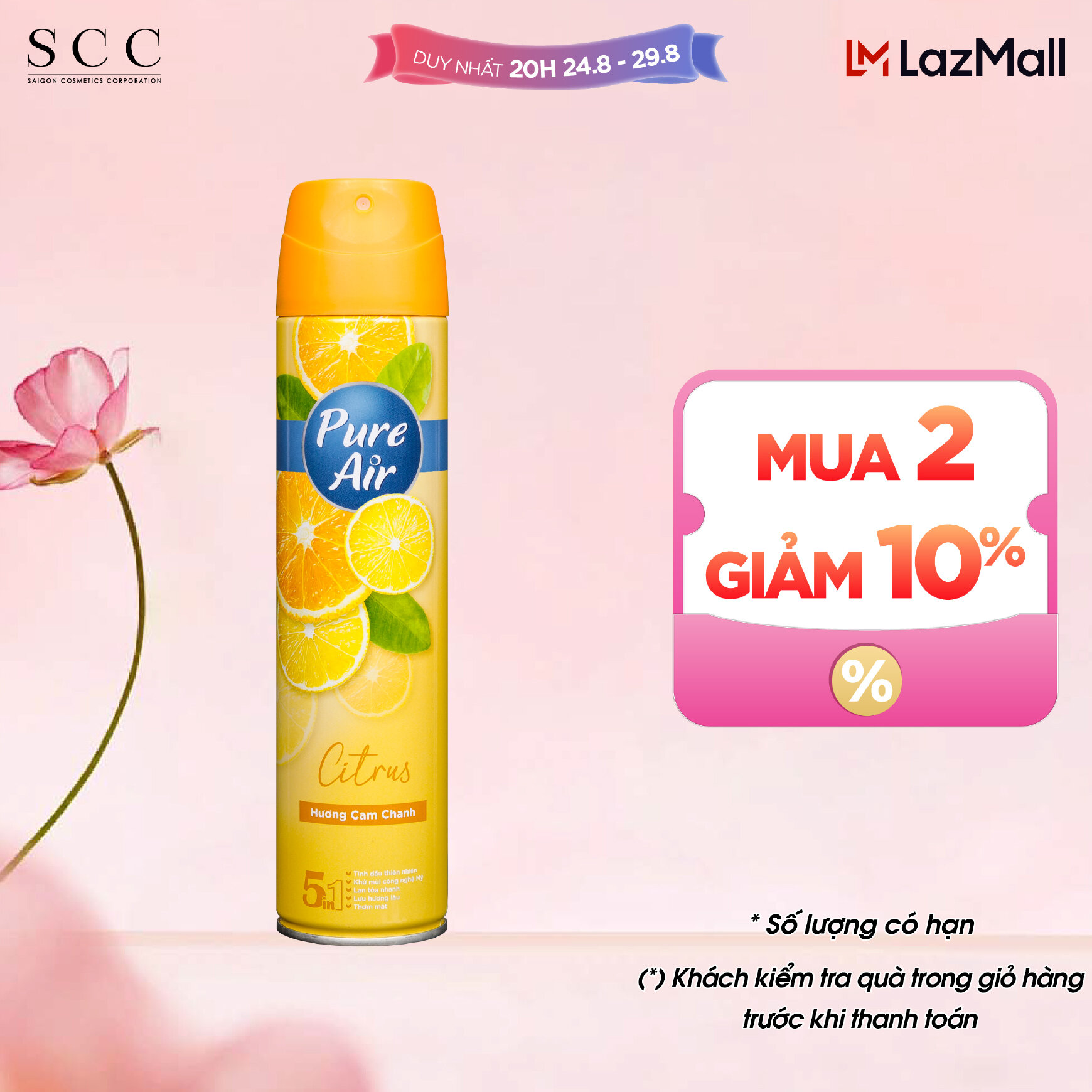Xịt phòng hương nước hoa Pure Air 280ml