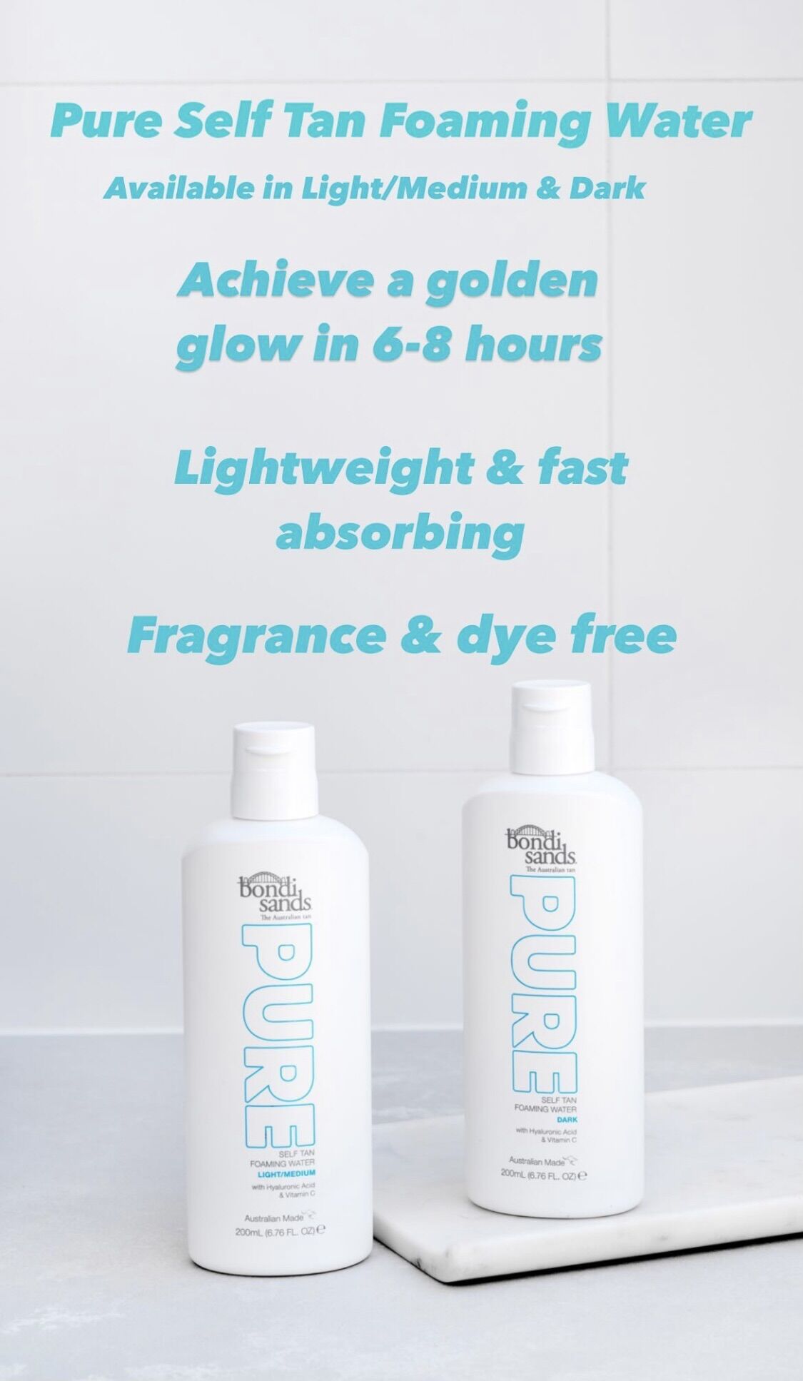 Bọt nhuộm nâu da Pure Bondi Sands (Bondi Sands Foaming Self Tan Water)