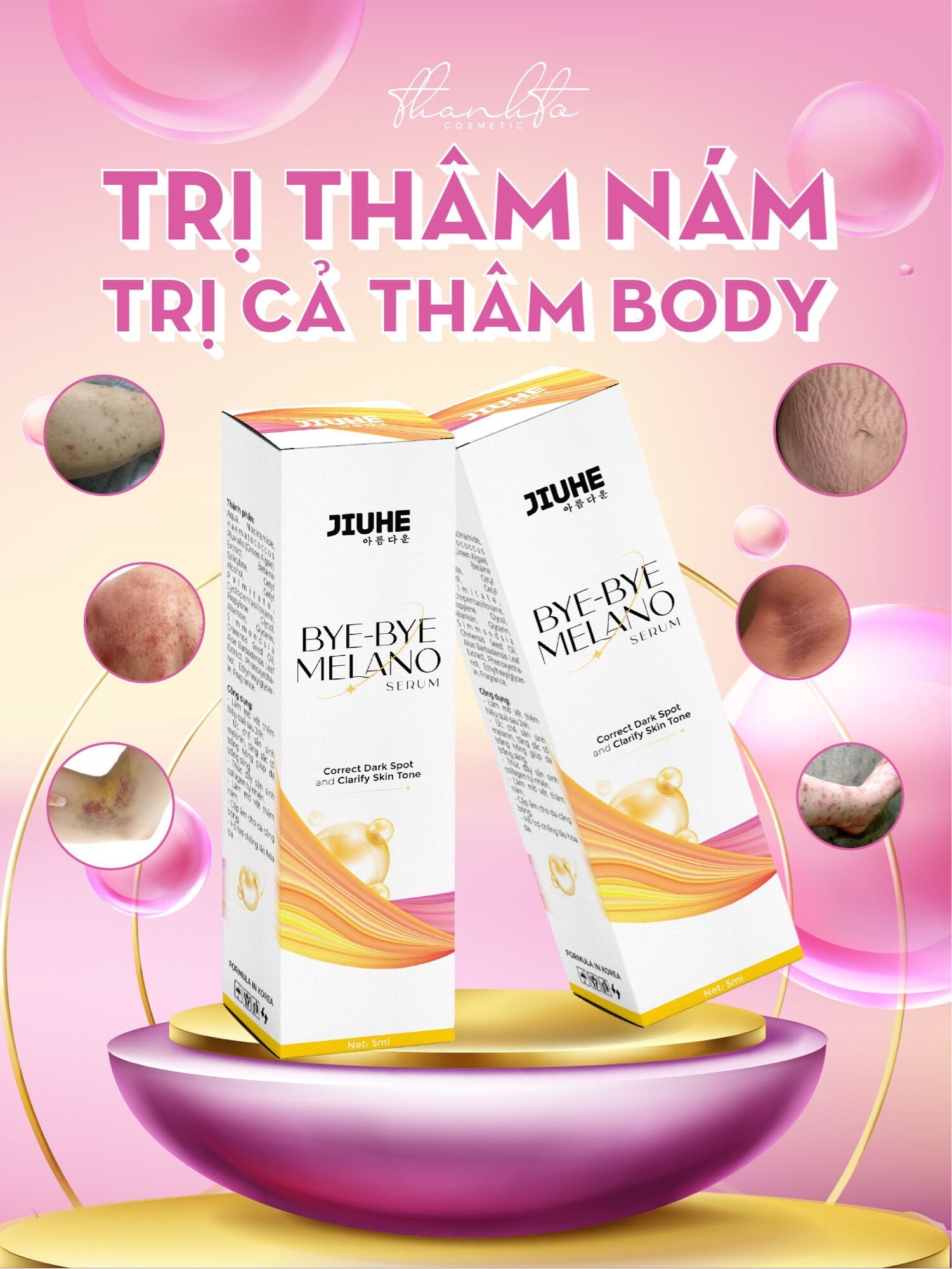 SERUM JIUHE THÂM THANH TÔ BYE BYE MELANO