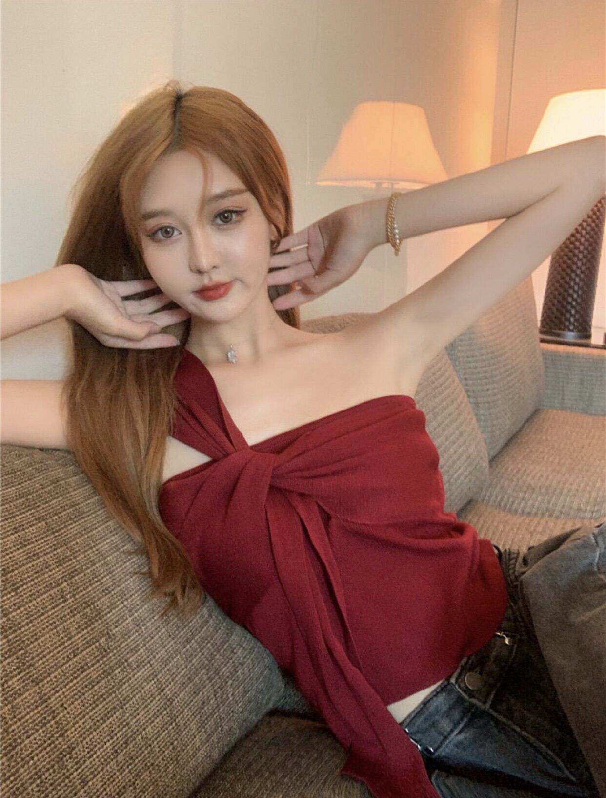 Áo nơ lệch vai