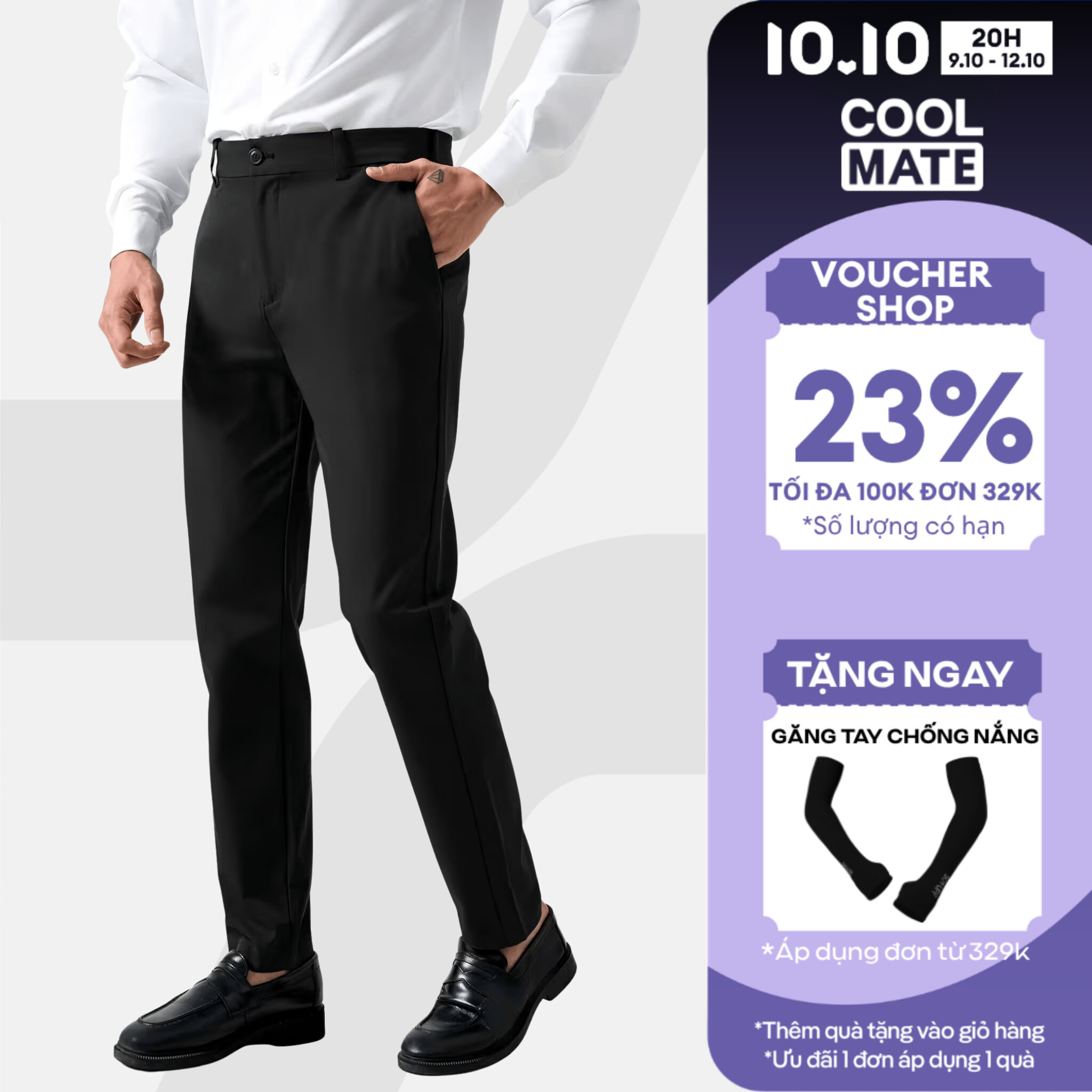 [TẶNG QUÀ ĐƠN TỪ 329K]Quần dài, quần tây nam Kaki Excool co giãn, nhanh khô, quần âu đi chơi chống nắng, chống tia UV Coolmate