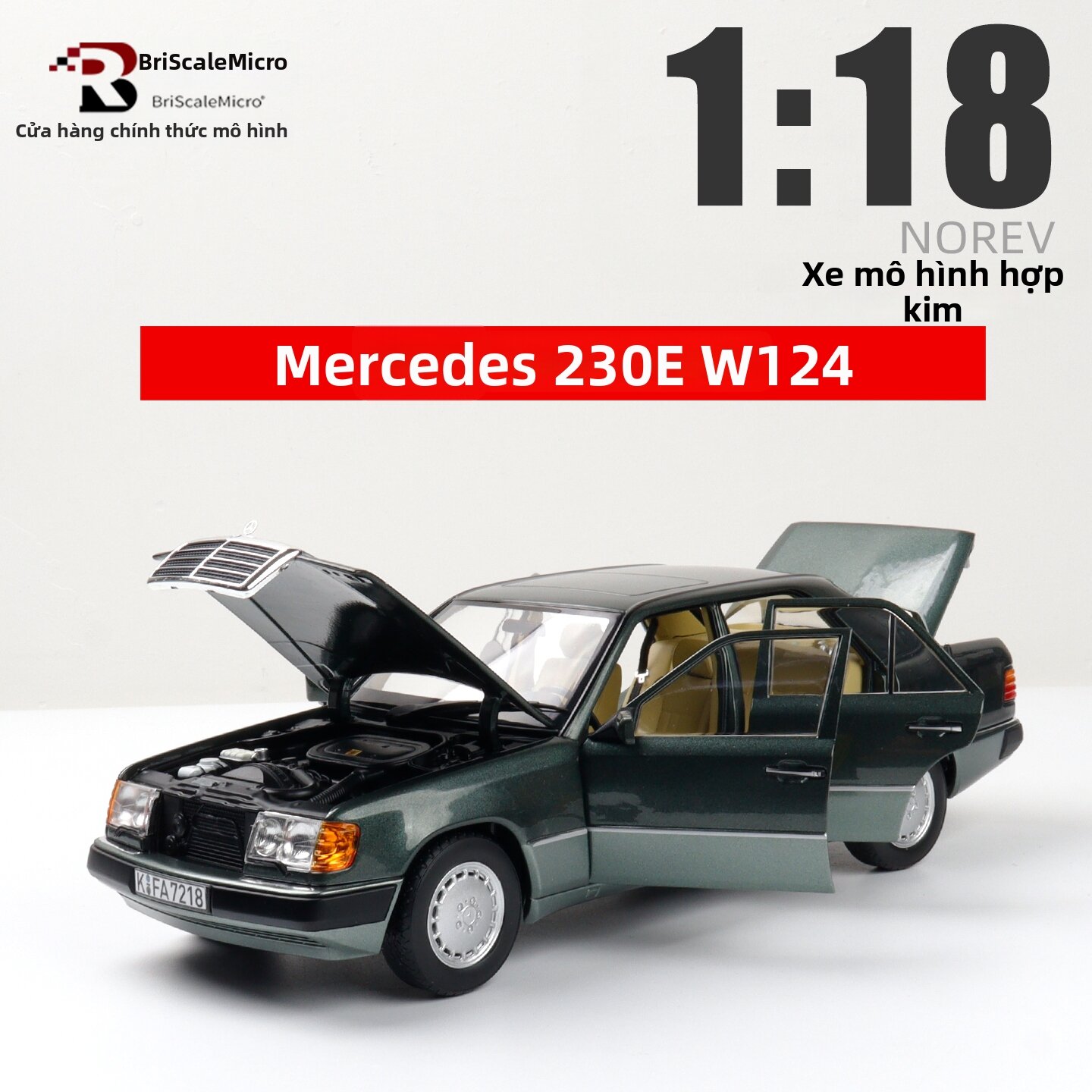 BriScalemicro | 1990 Alloy Full Open Diecast Model Car 1:18 Giá 3,642,000 Đồng*Miễn phí vận chuyển