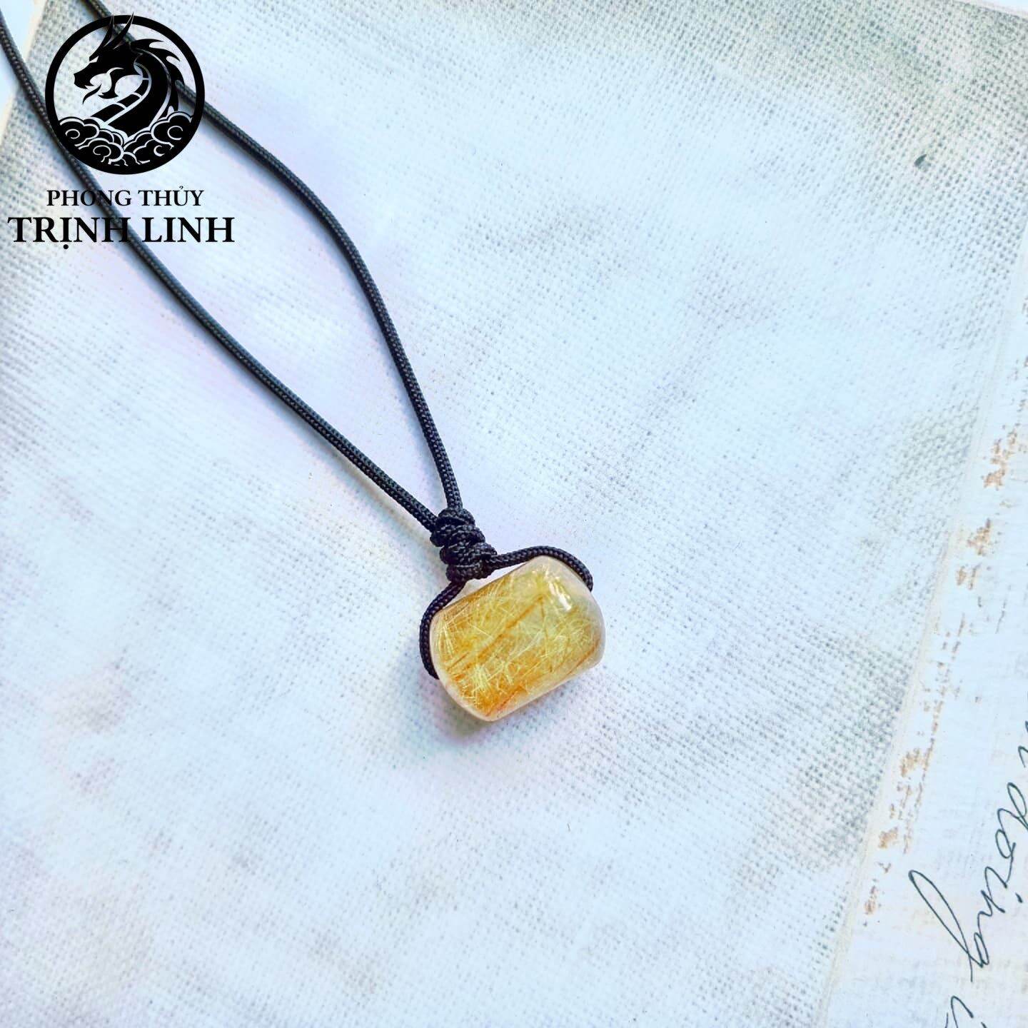 VÒNG CỔ LU THỐNG THẠCH ANH TÓC VÀNG DÂY KHÓA SIÊU BỀN
