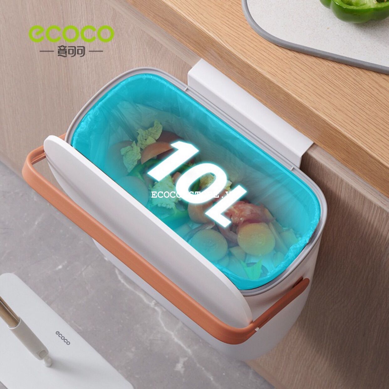 Thùng rác treo tủ bếp Ecoco, thùng rác dán tường Ecoco - ECOCO 2236
