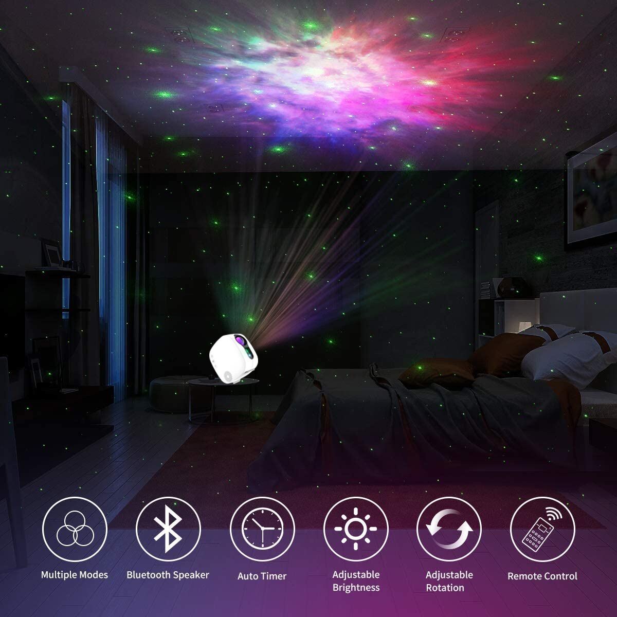 Đèn thiên hà V2 galaxy 2021 Kết hợp loa Bluetooth( Đèn nền thiên hà V2 )