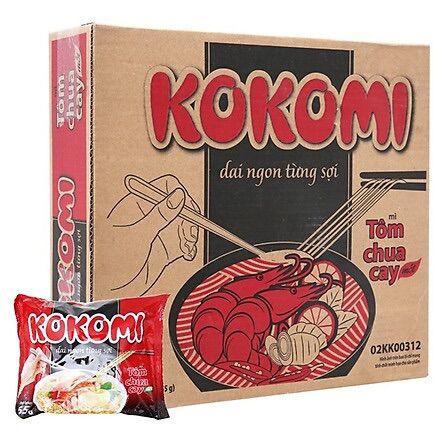 Thùng 30 gói Mỳ Kokomi Tôm Chua Cay